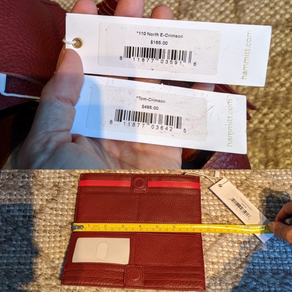 🛍️SOLD🛍️Hammitt crimson hobo and wallet set - Picture 7 of 8